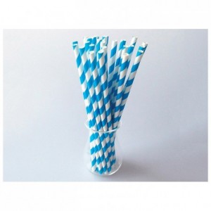 Blue twisted straws (96 pcs)