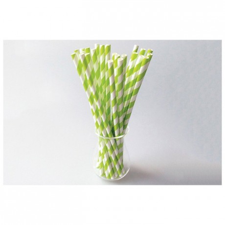 Green twisted straws (96 pcs)