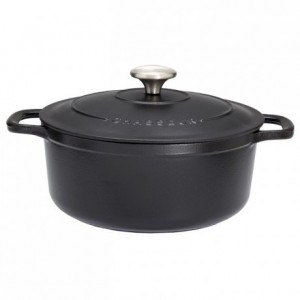Mini round casserole dish with lid cast iron black Le Chasseur Ø 120 mm