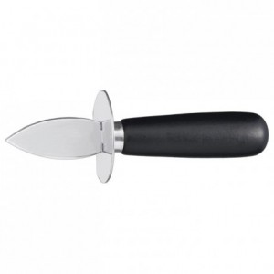 Couteau à huîtres manche bois laqué noir L 160 mm