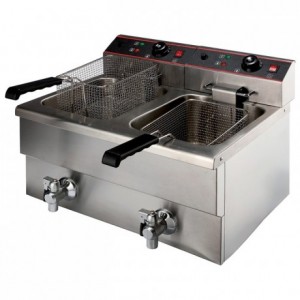 Deep fryers with fixed bowl 2 x 8 L 2 x 3,25 kW with tap