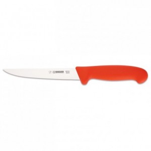 Couteau à désosser manche rouge lame droite L 160 mm