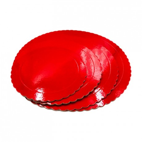 Semelle fine à gâteau PastKolor rouge ronde Ø35 cm