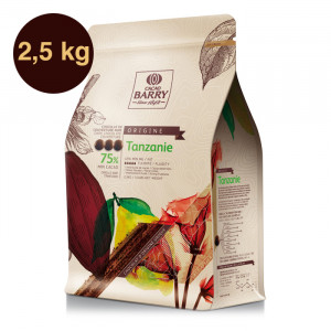 Tanzania Rare Origin 75% Dark chocolate couverture 2,5 kg