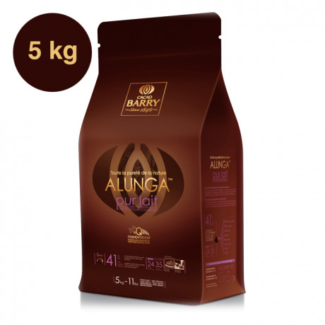 Milk chocolate couverture Alunga 41% Q-fermentation 3kg