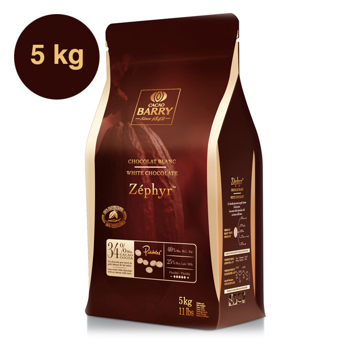 Cacao Barry - Zephyr 34% White chocolate couverture 5 kg