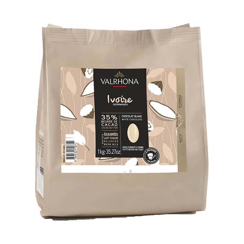 Valrhona - Ivoire 35% chocolat blanc de couverture Création Gourmande blocs  3 kg