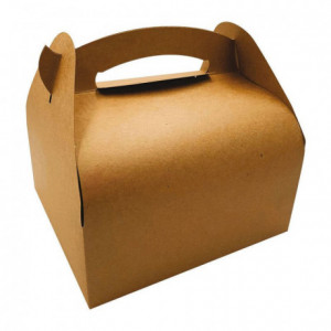 Box with handle brown kraft 180 x 100 x 65 mm (50 pcs)