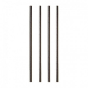Paille en papier Ø 8 mm L 230 mm noir (lot de 100)