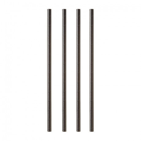 Paille en papier Ø 8 mm L 230 mm noir (lot de 100)