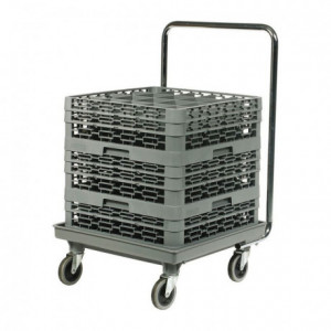 Trolley for washing boxes 540 x 540 mm with handle