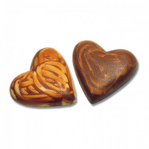 Polycarbonate chocolate mold 2 granita hearts 100 mm