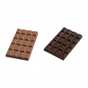 Moule 4 mini-tablettes 30 g en polycarbonate pour chocolat