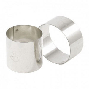 Stainless steel mousse ring H 45 mm Ø 100 mm