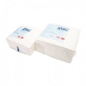 Serviette en papier ouate blanche 2 plis 300 x 300 mm (lot de 3000)
