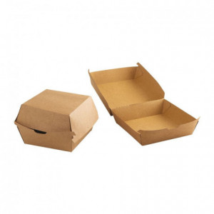 Boîte à burger carré en carton brun 150 x 155 mm H 40/75 mm (lot de 300)