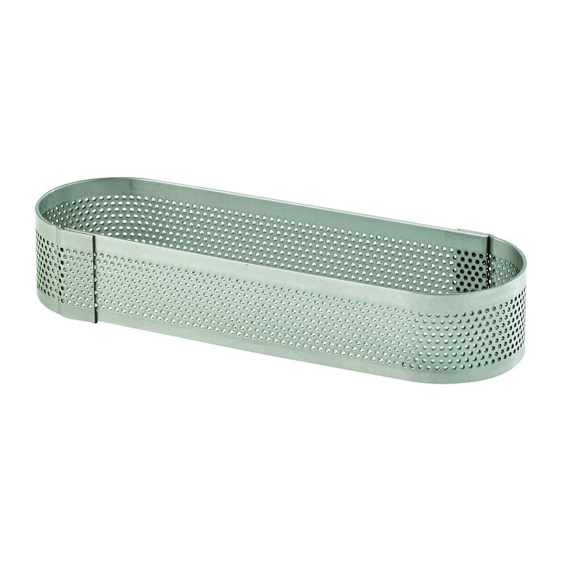 Cadre à Pâtisserie Perforé Rectangulaire 22 Cm Argenté - Moule Métal Pour Présentation Desserts, Gâteaux, Entremets