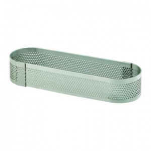 Stainless steel perforated oblong 24 x 8 cm H 2 cm - MF