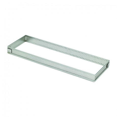 Perforated stainless steel rectangle 12 x 4 cm H 2 cm - MF