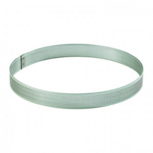 Stainless steel perforated circle Ø 22 cm H 2 cm - MF