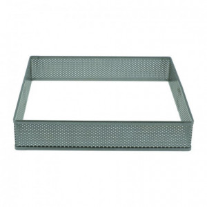 Stainless steel perforated square 16 cm H 3.5 cm - MF