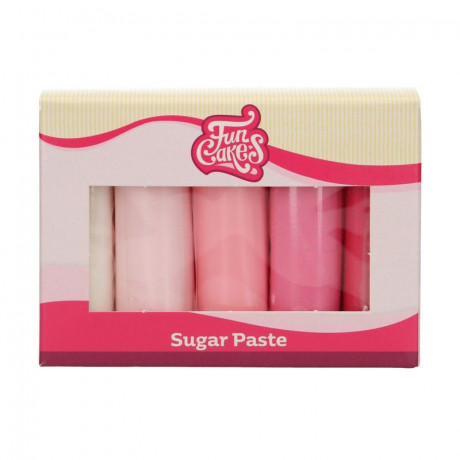 Kit pâtes à sucre FunCakes palette rose 5 x 100 g