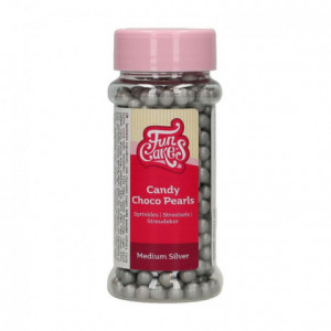 FunCakes Candy Choco Pearls Medium Silver 80 g