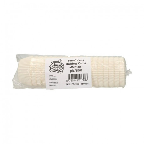 FunCakes Baking Cups White pk/500