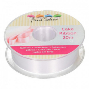 FunCakes Cake Ribbon -White- 25mmx20m