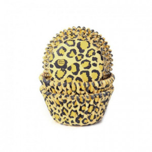 House of Marie Baking Cups Leopard Yellow pk/50