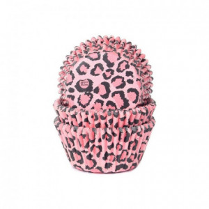 Caissettes House of Marie Leopard Pink 50 pièces