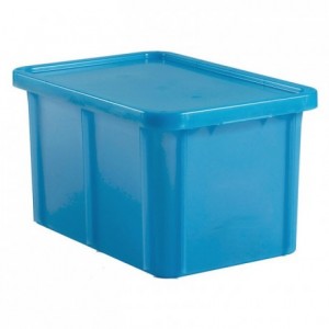 Container with lid 55 L bleu