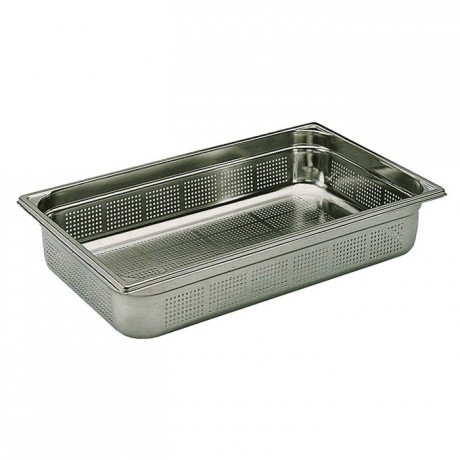 Perforated container without handle stainless steel GN 1/1 H 100 mm