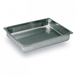 Perforated container without handle stainless steel GN 2/1 H 65 mm