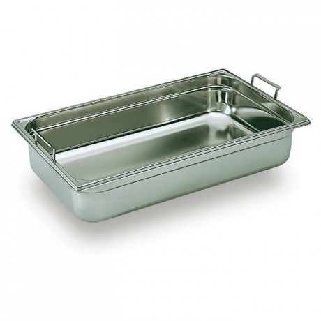 Container with droped handles stainless steel GN 1/1 H 100 mm