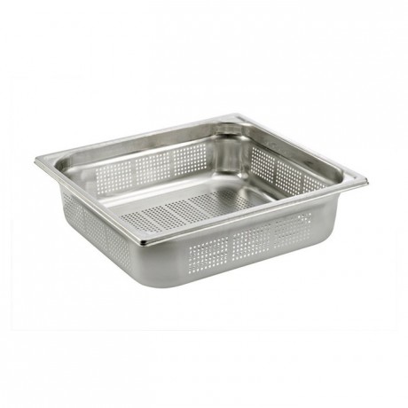 Perforated container without handle stainless steel GN 2/3 H 65 mm