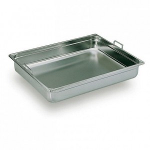Container with droped handles stainless steel GN 2/1 H 100 mm