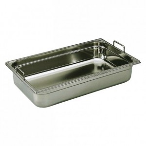 Container with fixed handles stainless steel GN 1/1 H 100 mm