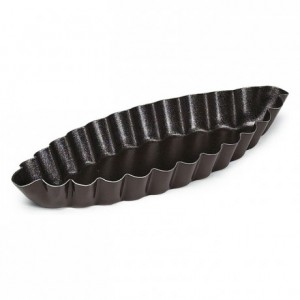 Fluted boat-shaped mould non-stick 100x45 mm