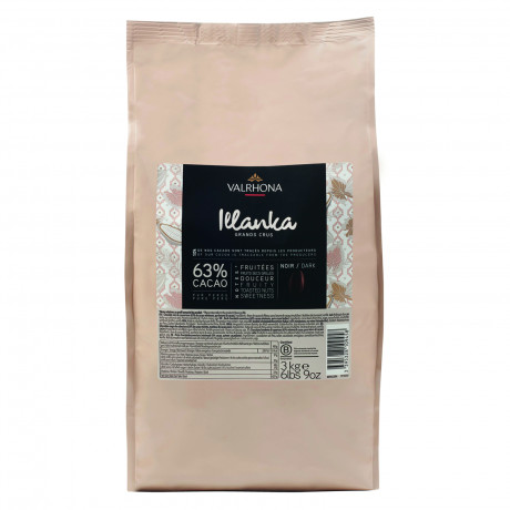 Illanka 63% chocolat noir de couverture pur Pérou fèves 3 kg