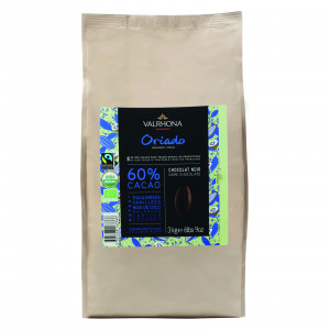 Oriado 60% chocolat noir de couverture BIO Mariage de Grands Crus fèves 3 kg