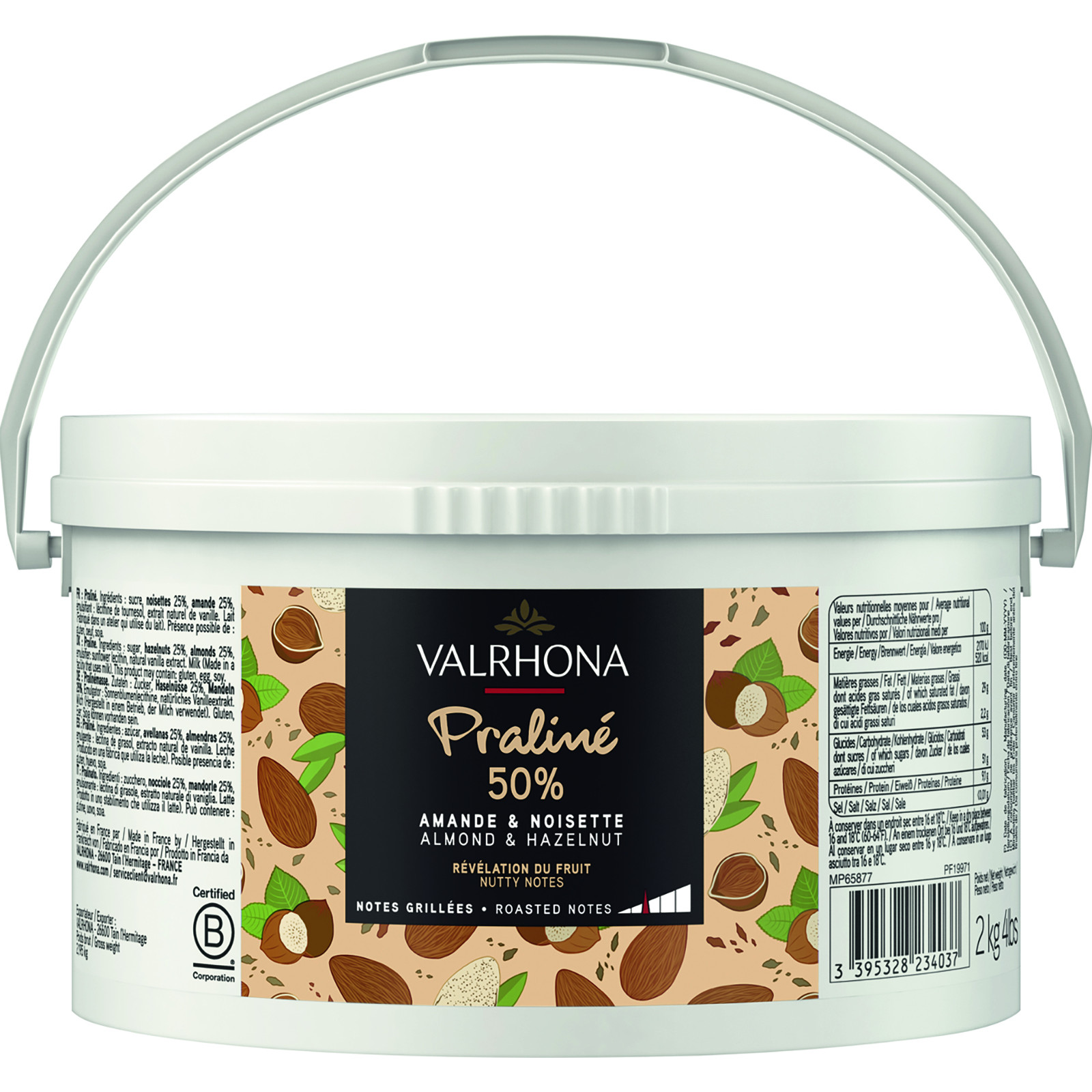 Valrhona - Praliné fruité amande noisette 50% 2 kg