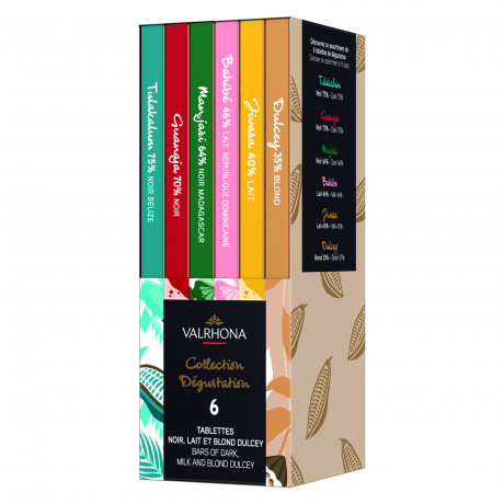 Coffret dégustation de chocolat 6 tablettes de 70 g