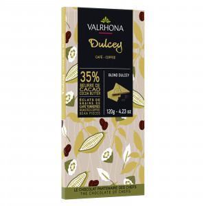 Dulcey 35% blond chocolate with roasted coffee beans slivers bar 120 g