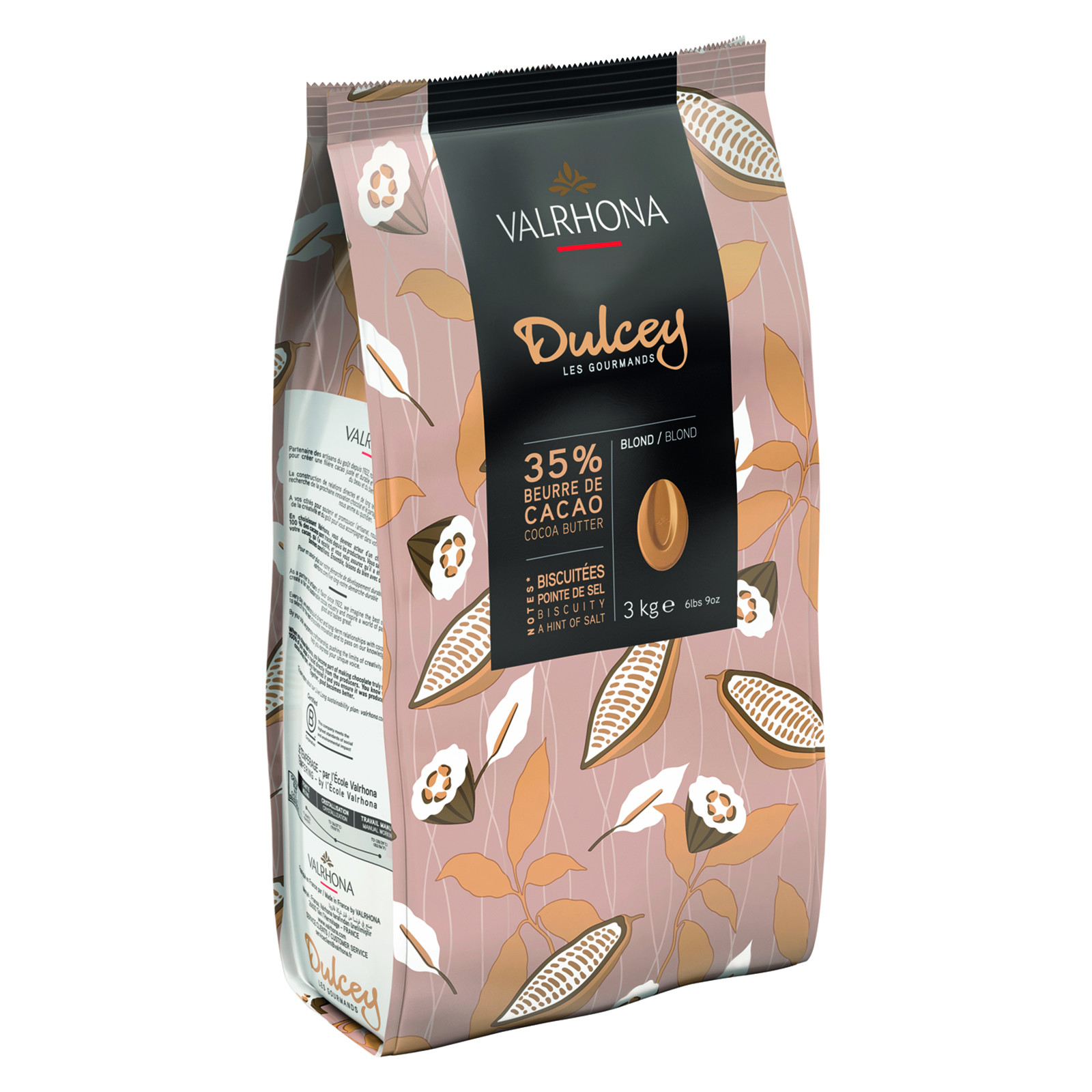 Valrhona - Dulcey 32% chocolat blond de couverture fèves 3 kg