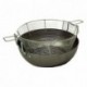 Deep frying basin with basket black steel Ø 450 mm