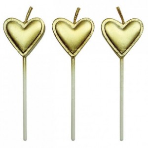 PME Candles Gold Hearts Pk/8
