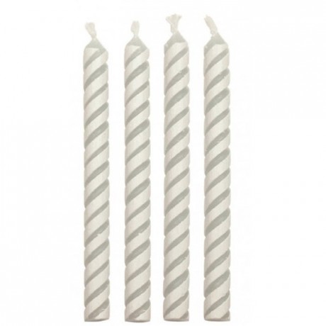 PME Candles White Medium Striped Pk/24
