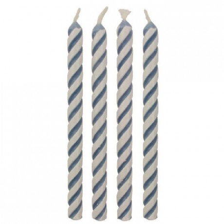 Bougies Striped Blue PME 24 pièces