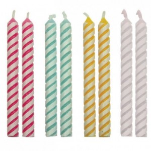 Bougies Striped Multi PME 24 pièces